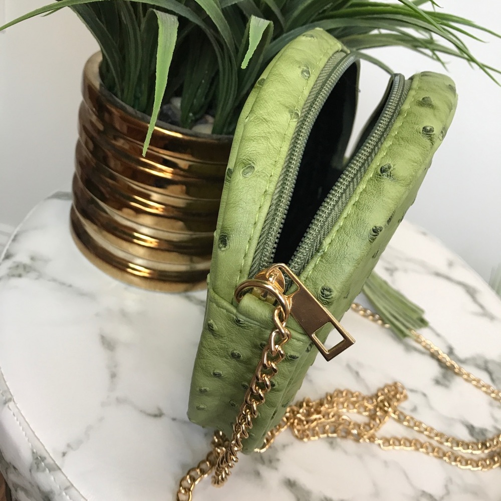 โผ๏ธ Olive Green Mini Shoulder Clutch Bag With Strap - Picture 7 of 7